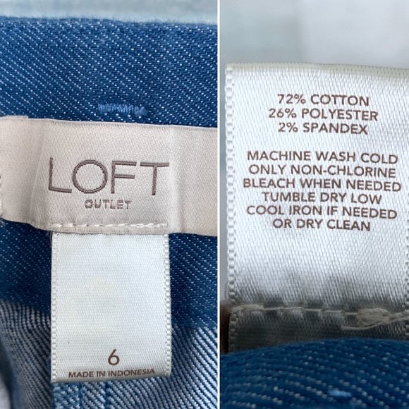 LOFT Chambray Ankle Trousers Blue - Picture 6 of 7